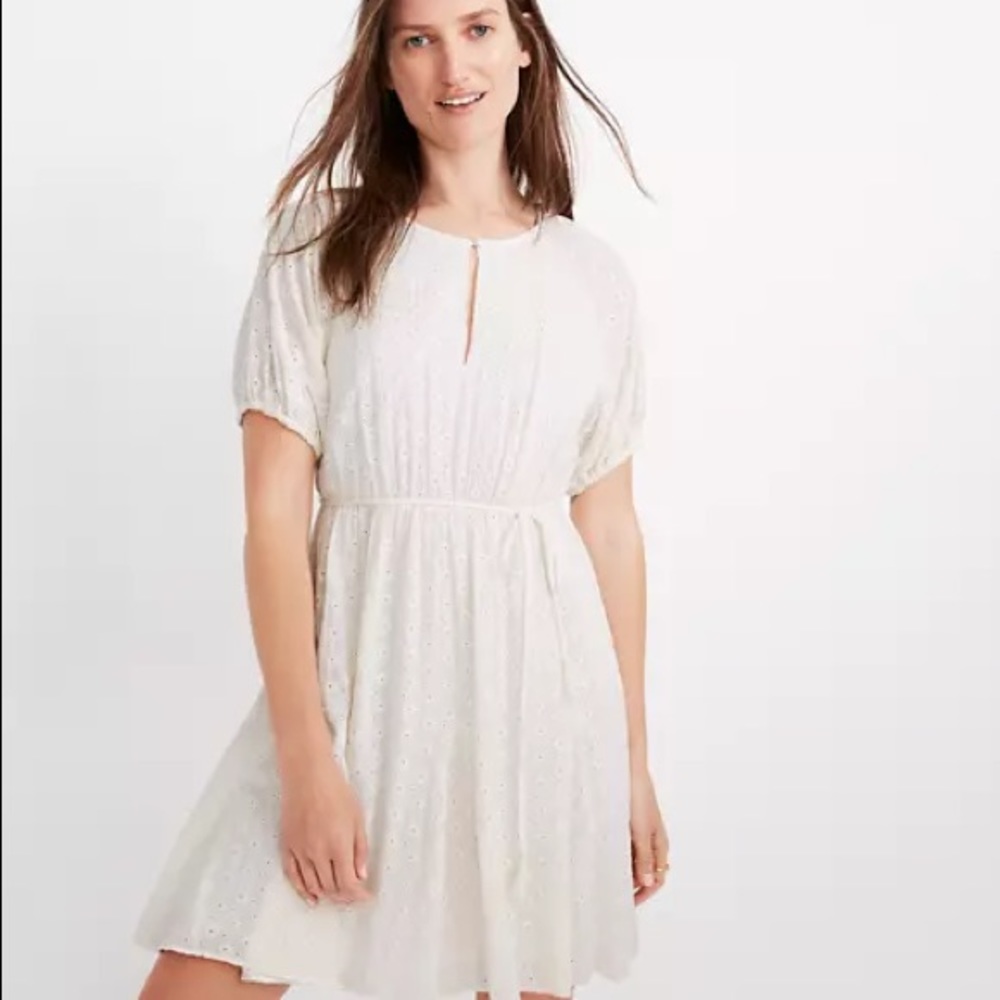 Madewell Eyelet Tassel-Tie Mini Dress